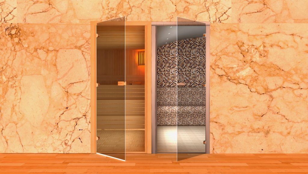 sauna ve buhar odası kapısı